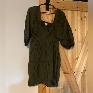 Target deep olive green dress